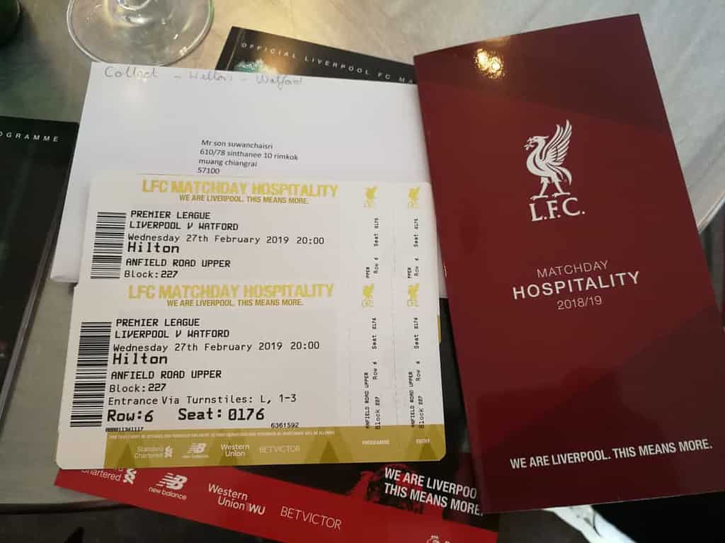 ซื้อตั๋วดูบอลลิเวอร์พูล กับสโมสร hospitality